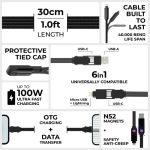 inCharge® XL | 30cm 1ft -100W, 6in1 Travel Cable - Image 3