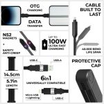 inCharge® X | 100W, 6in1 Keyring Cable - Image 4