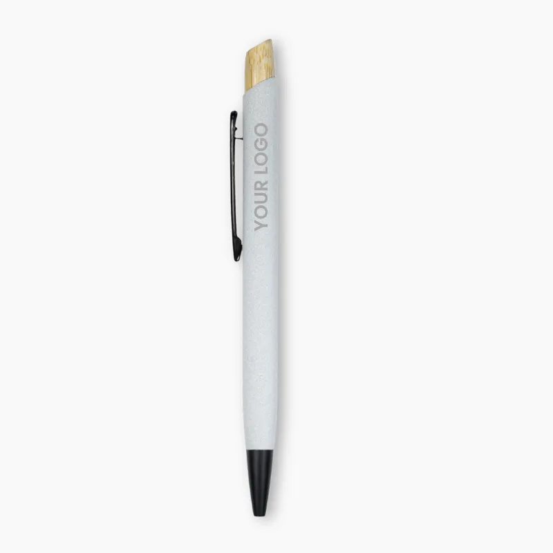 Glacia Froast Coated Recycled Aluminum & Bamboo Ballpen Main Glacia | Frost Coated Recycled Aluminum Bamboo Ballpen - Image 1