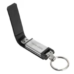 Bailey I Metal USB Drive + Keyring with Leatherette Cover - Image 3